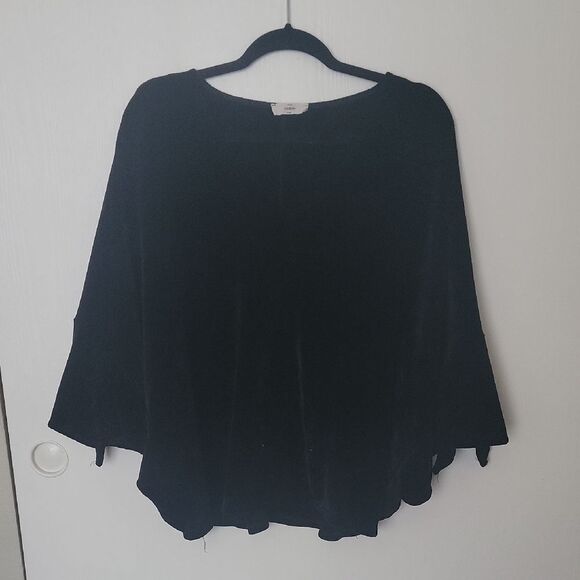Black Velvet Crop Sweater - Picture 1 of 4